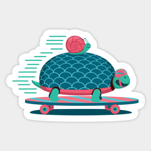 Very Fast Friends on a Skate Sticker